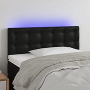 Hoofdbord 90x5x78/88 cm kunstleer zwart met LED
