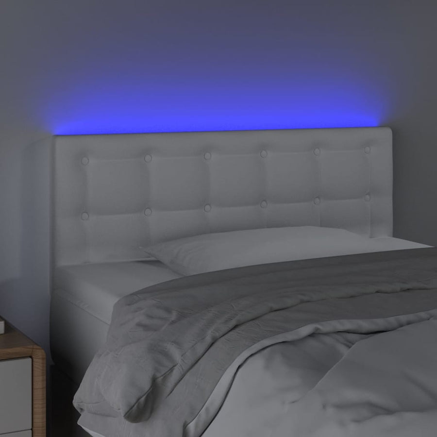 Hoofdbord Led Kunstleer 100 x 5 x 78/88 cm Wit
