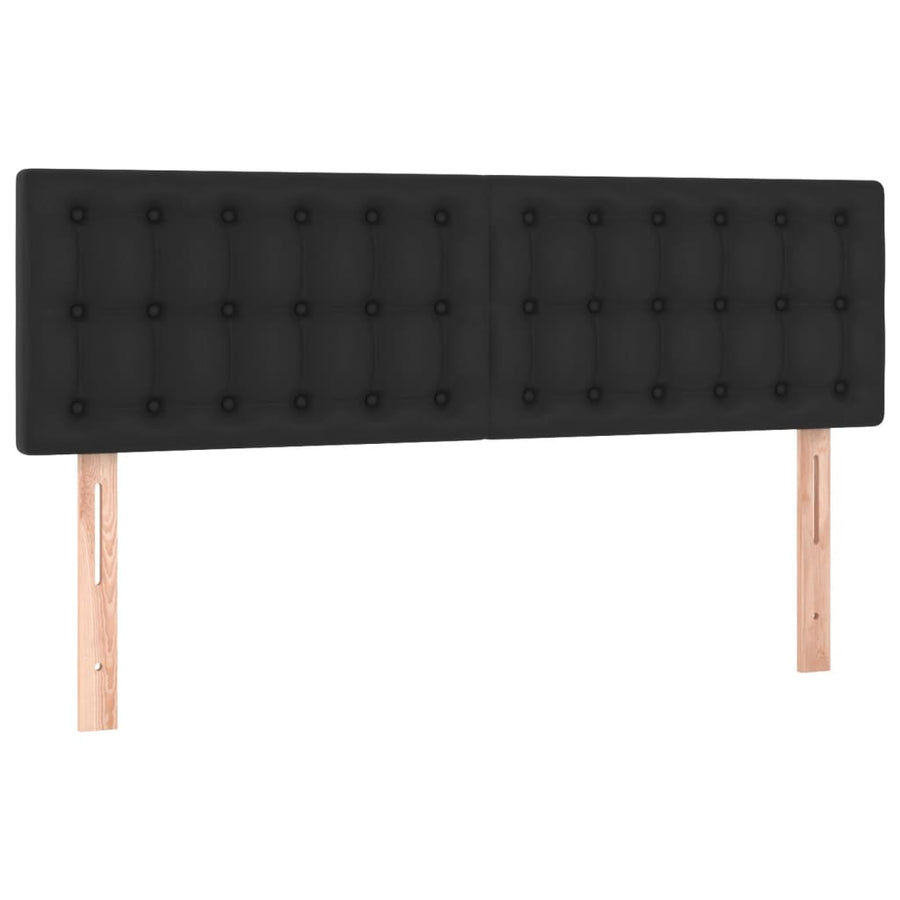 Hoofdbord Led Kunstleer 144 x 5 x 78/88 cm Zwart