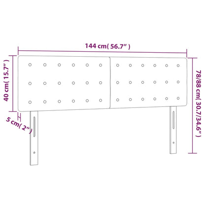 Hoofdbord Led Kunstleer 144 x 5 x 78/88 cm Zwart