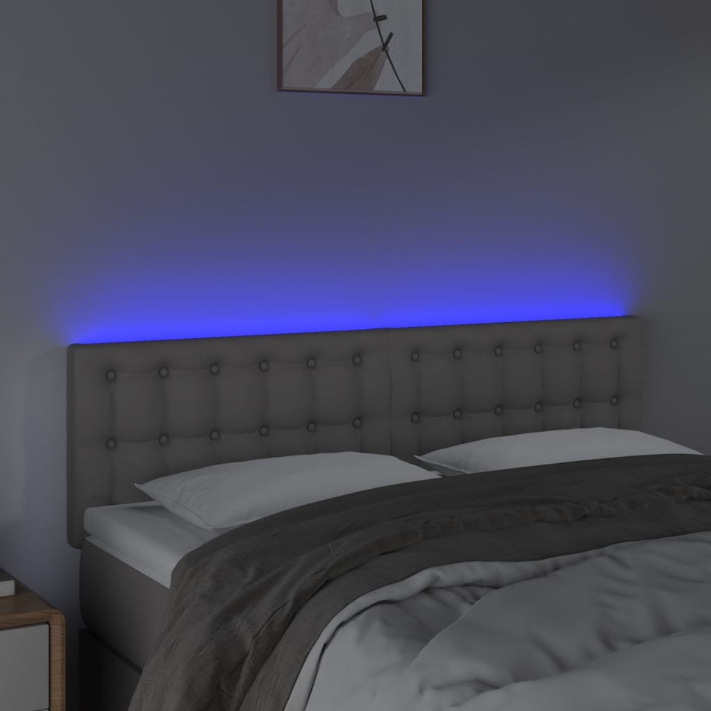 Hoofdbord Led Kunstleer 144 x 5 x 78/88 cm Grijs