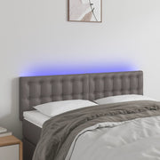 Hoofdbord 144x5x78/88 cm kunstleer grijs LED