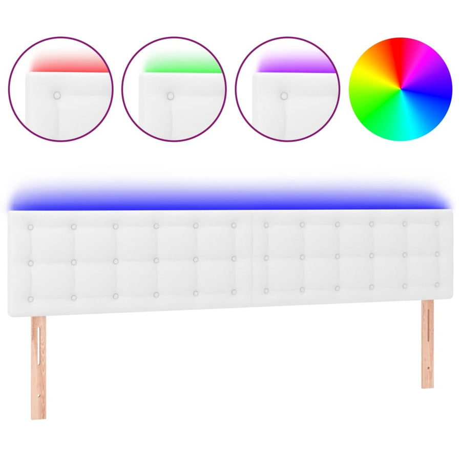 Hoofdbord Led Kunstleer 160 x 5 x 78/88 cm Wit