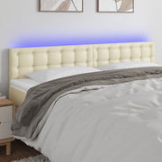 Hoofdbord 160 cm kunstleer crèmekleurig LED