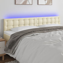 Hoofdbord Led Kunstleer Kleurig 160 x 5 x 78/88 cm Crème