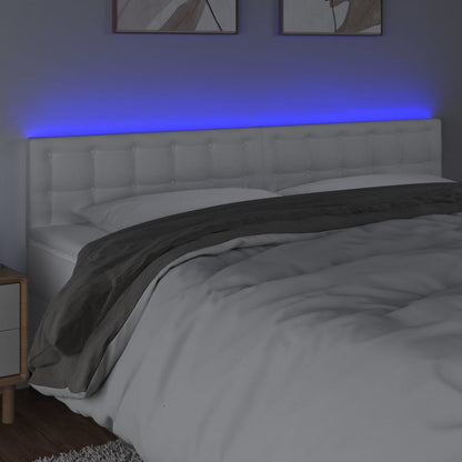 Hoofdbord Led Kunstleer 180 x 5 x 78/88 cm Wit