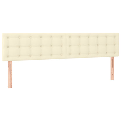 Hoofdbord Led Kunstleer Kleurig 180 x 5 x 78/88 cm Crème
