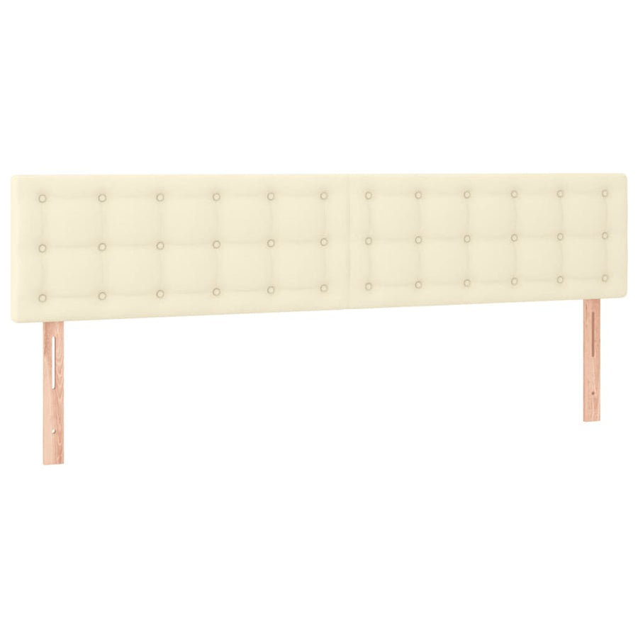 Hoofdbord Led Kunstleer Kleurig 180 x 5 x 78/88 cm Crème