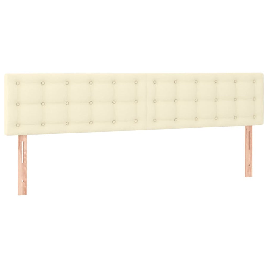 Hoofdbord Led Kunstleer Kleurig 200 x 5 x 78/88 cm Crème