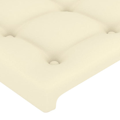 Hoofdbord Led Kunstleer Kleurig 200 x 5 x 78/88 cm Crème