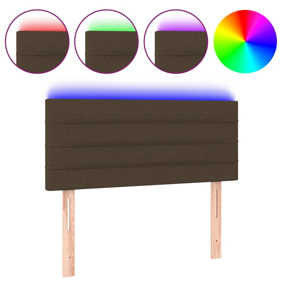 Hoofdbord Led Stof 80 x 5 x 78/88 cm Donkerbruin