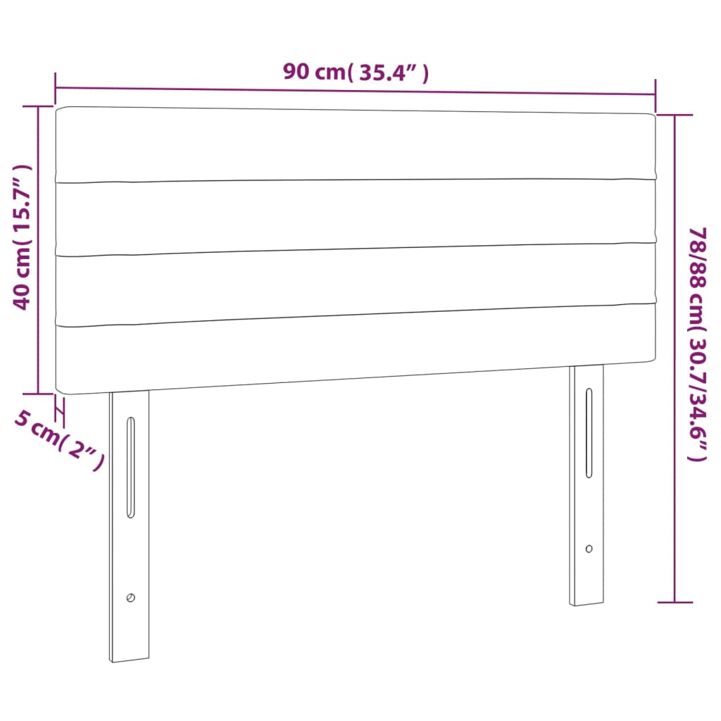 Hoofdbord LED 90x5x78/88 cm stof lichtgrijs 90 x 5 x 78/88 cm Lichtgrijs