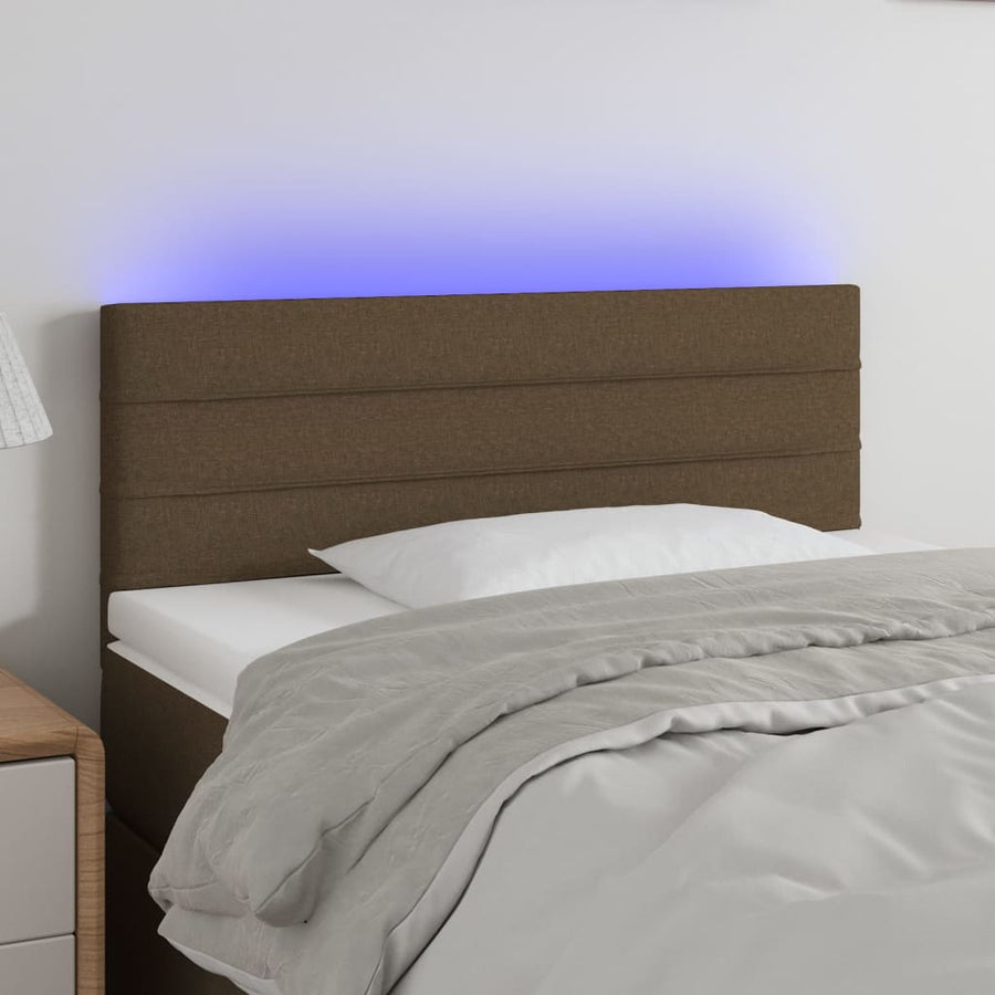 Hoofdbord Led Stof 90 x 5 x 78/88 cm Donkerbruin