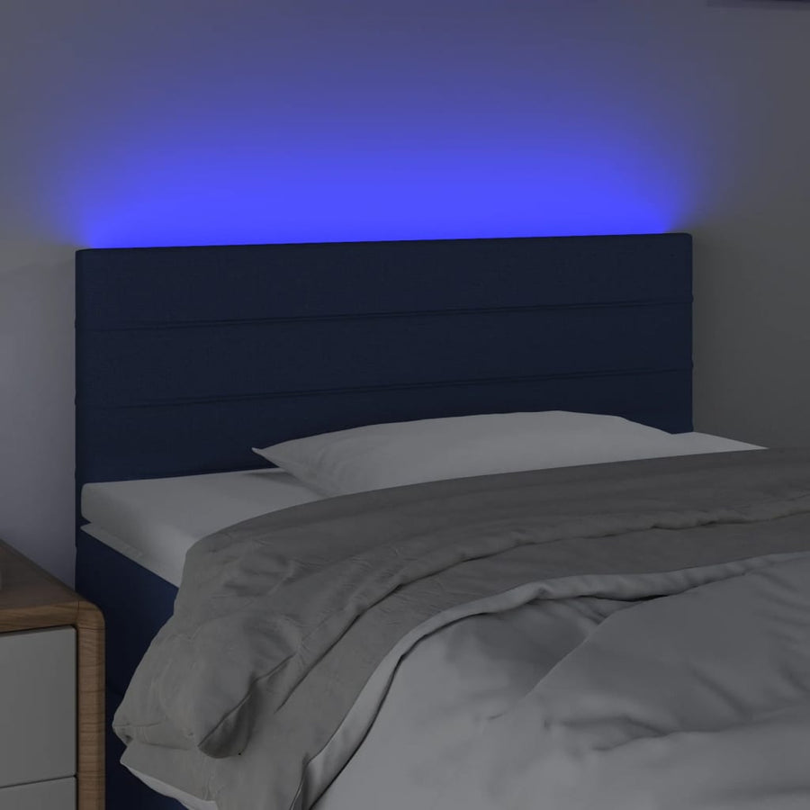 Hoofdbord LED 90x5x78/88 cm stof blauw 90 x 5 x 78/88 cm Blauw