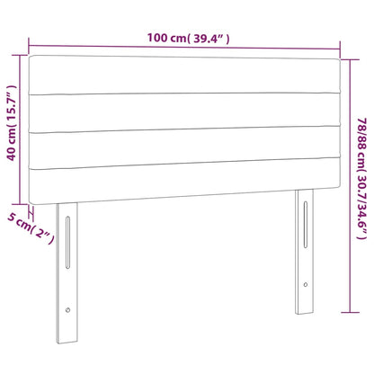 Hoofdbord LED 100x5x78/88 cm stof lichtgrijs 100 x 5 x 78/88 cm Lichtgrijs