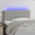 Headboard LED 100x5x78/88 cm fabric light grey