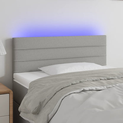 Hoofdbord LED 100x5x78/88 cm stof lichtgrijs 100 x 5 x 78/88 cm Lichtgrijs