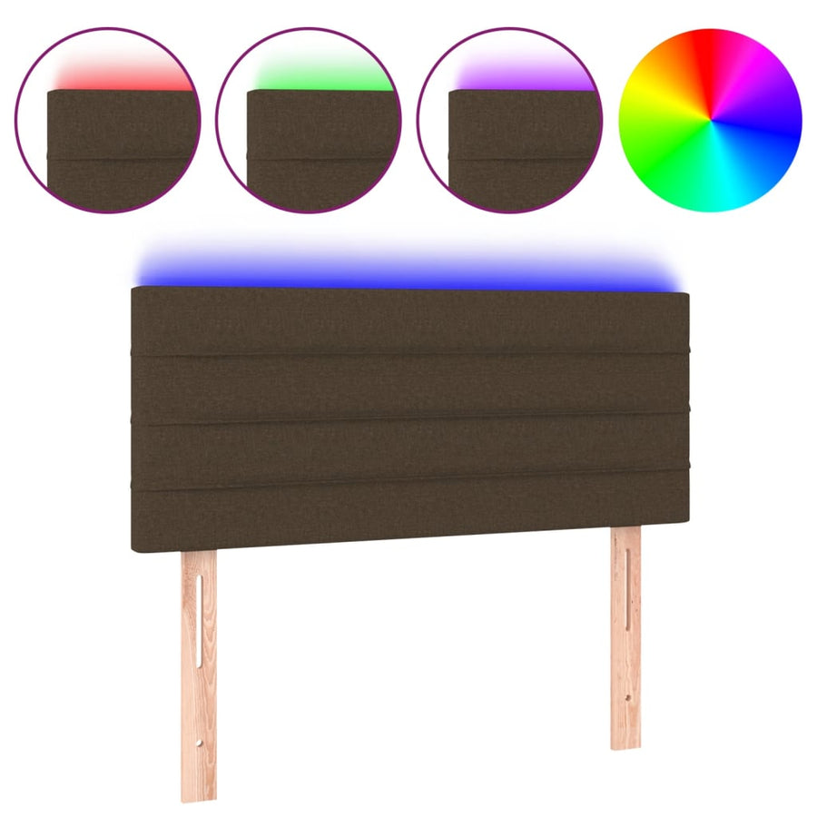 Hoofdbord Led Stof 100 x 5 x 78/88 cm Donkerbruin