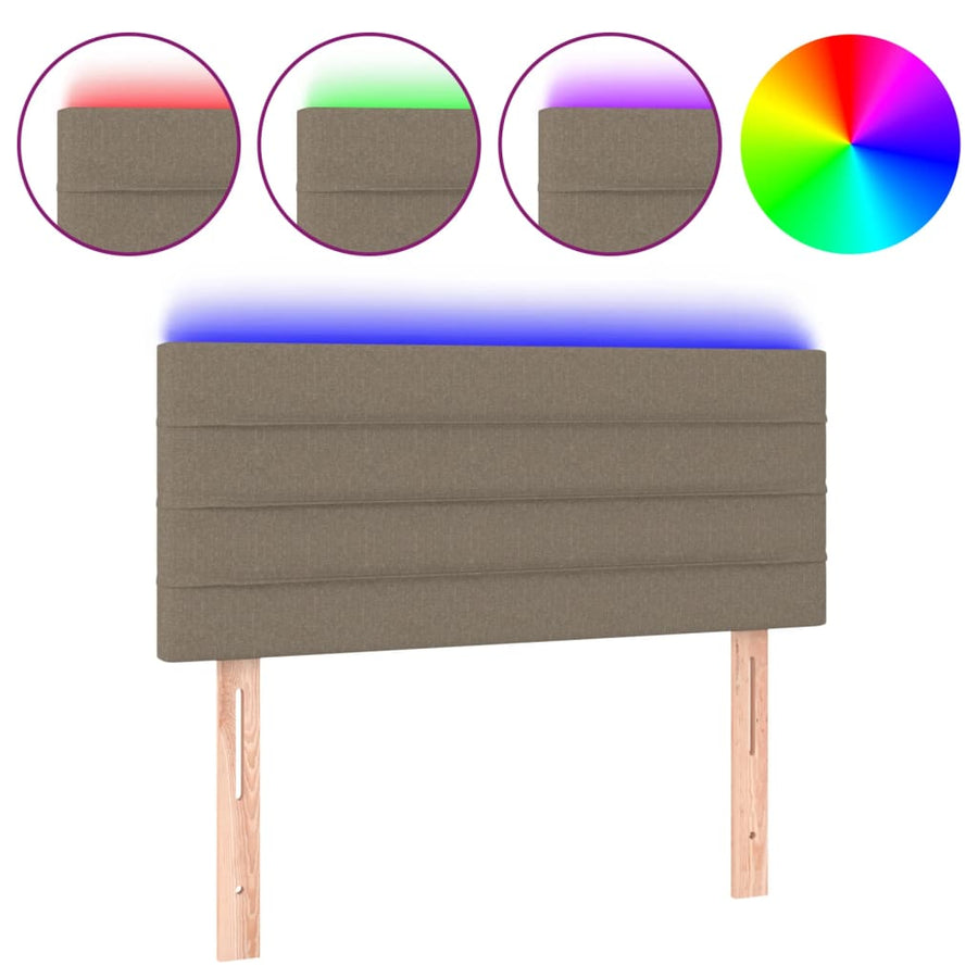Hoofdbord LED 100x5x78/88 cm stof taupe 100 x 5 x 78/88 cm Taupe