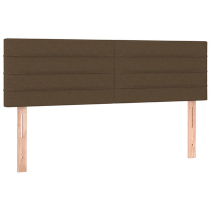 Hoofdbord LED 144x5x78/88 cm stof donkerbruin 144 x 5 x 78/88 cm Donkerbruin