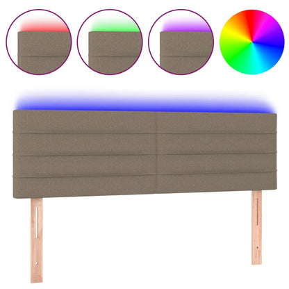 Hoofdbord LED 144x5x78/88 cm stof taupe 144 x 5 x 78/88 cm Taupe