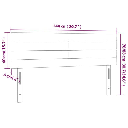 Hoofdbord LED 144x5x78/88 cm stof taupe 144 x 5 x 78/88 cm Taupe