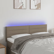 Hoofdbord 144x5x78/88 cm stof taupe LED