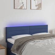 Hoofdbord 144x5x78/88 cm stof blauw LED