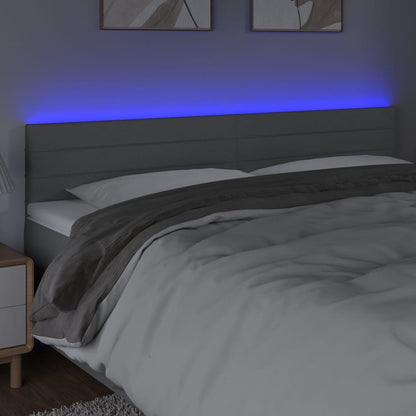Hoofdbord LED 160x5x78/88 cm stof lichtgrijs 160 x 5 x 78/88 cm Lichtgrijs