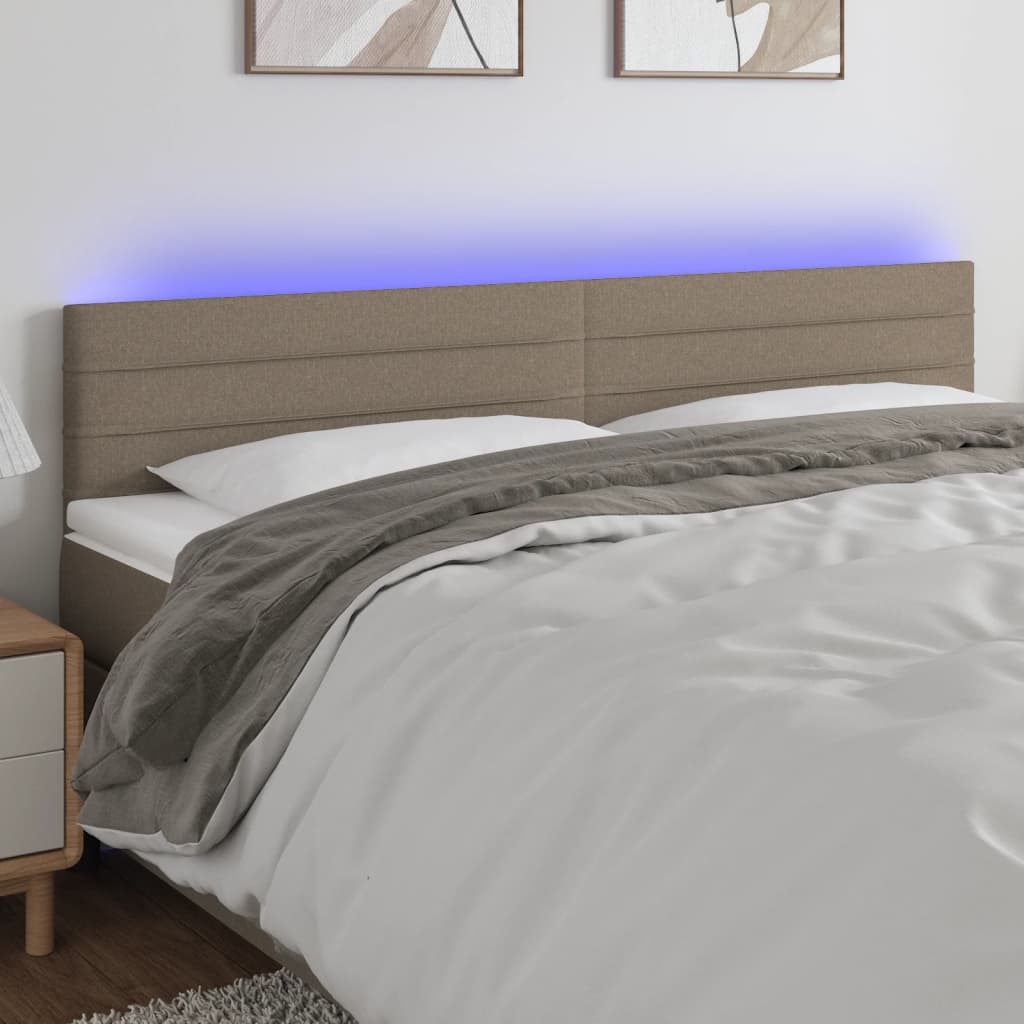 Hoofdbord Led Stof 1 160 x 5 x 78/88 cm Taupe