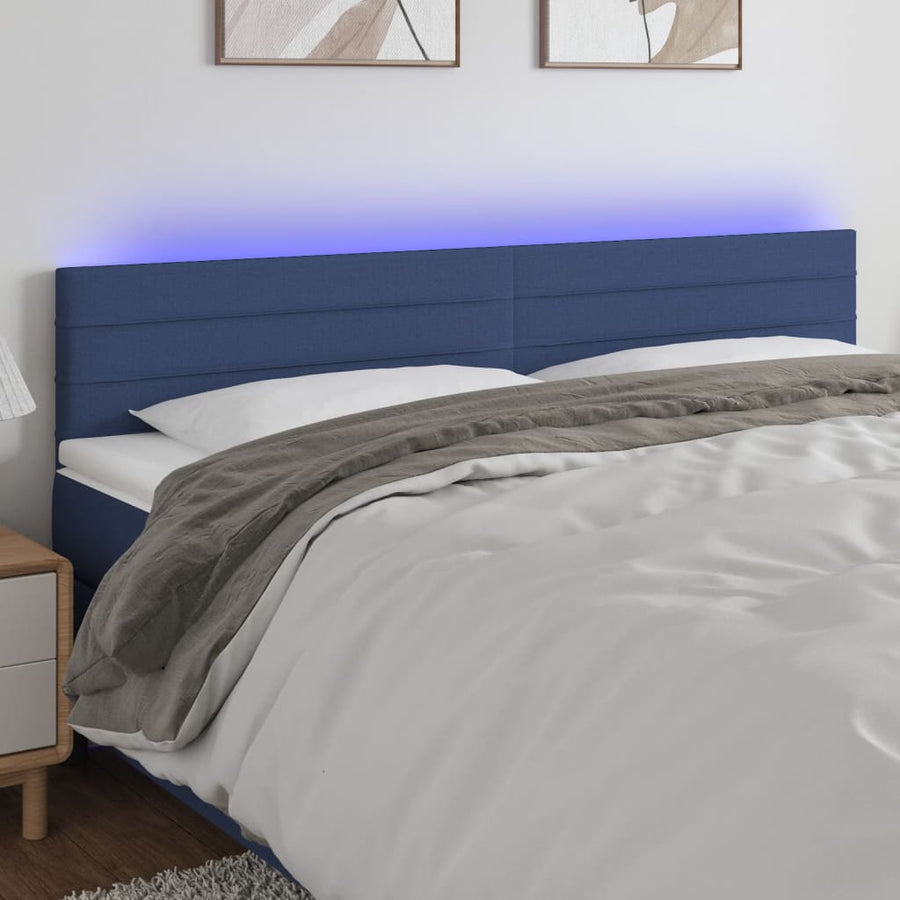Hoofdbord Led Stof 180 x 5 x 78/88 cm Blauw