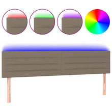 Hoofdbord LED 200x5x78/88 cm stof taupe 200 x 5 x 78/88 cm Taupe