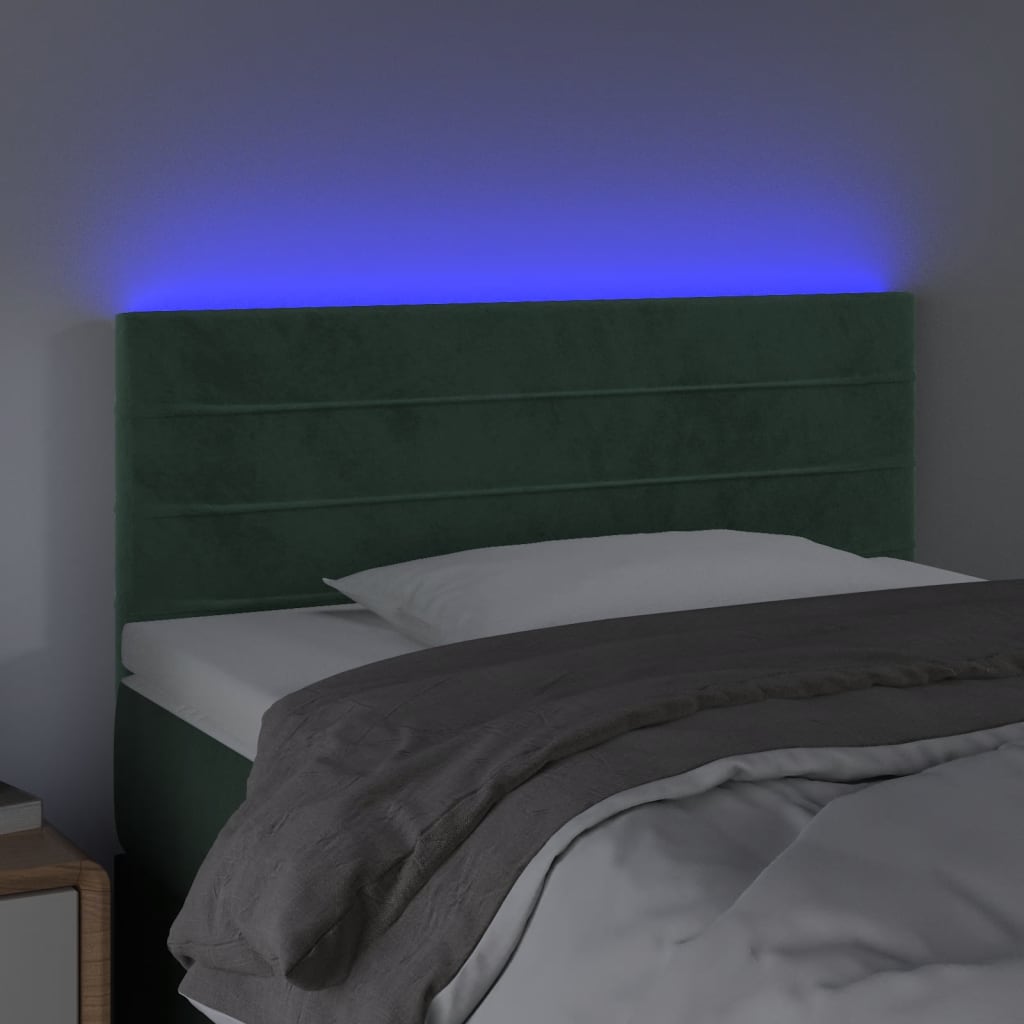 Hoofdbord Led Fluweel 80 x 5 x 78/88 cm Donkergroen