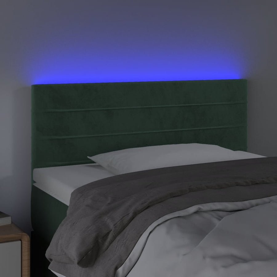 Hoofdbord Led Fluweel 80 x 5 x 78/88 cm Donkergroen