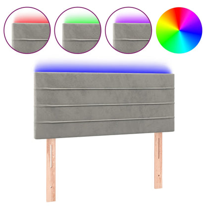 Hoofdbord LED 90x5x78/88 cm fluweel lichtgrijs 90 x 5 x 78/88 cm Lichtgrijs