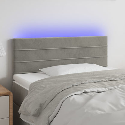 Hoofdbord LED 90x5x78/88 cm fluweel lichtgrijs 90 x 5 x 78/88 cm Lichtgrijs