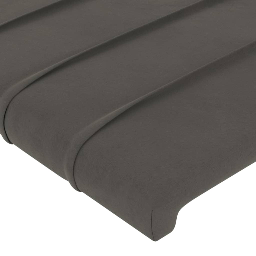 Hoofdbord LED 90x5x78/88 cm fluweel donkergrijs 90 x 5 x 78/88 cm Donkergrijs