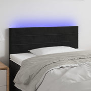 Hoofdbord 90x5x78/88 cm fluweel zwart met LED