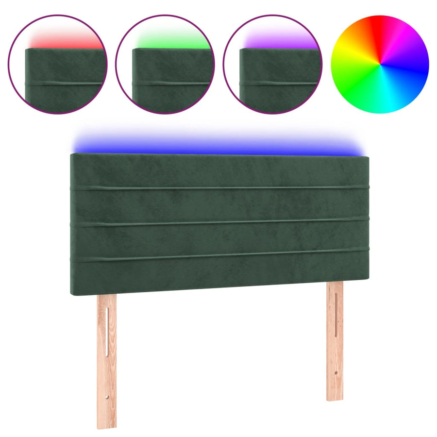 Hoofdbord Led 100X5X78/88 Cm Fluweel Donkergroen 100 x 5 x 78/88 cm