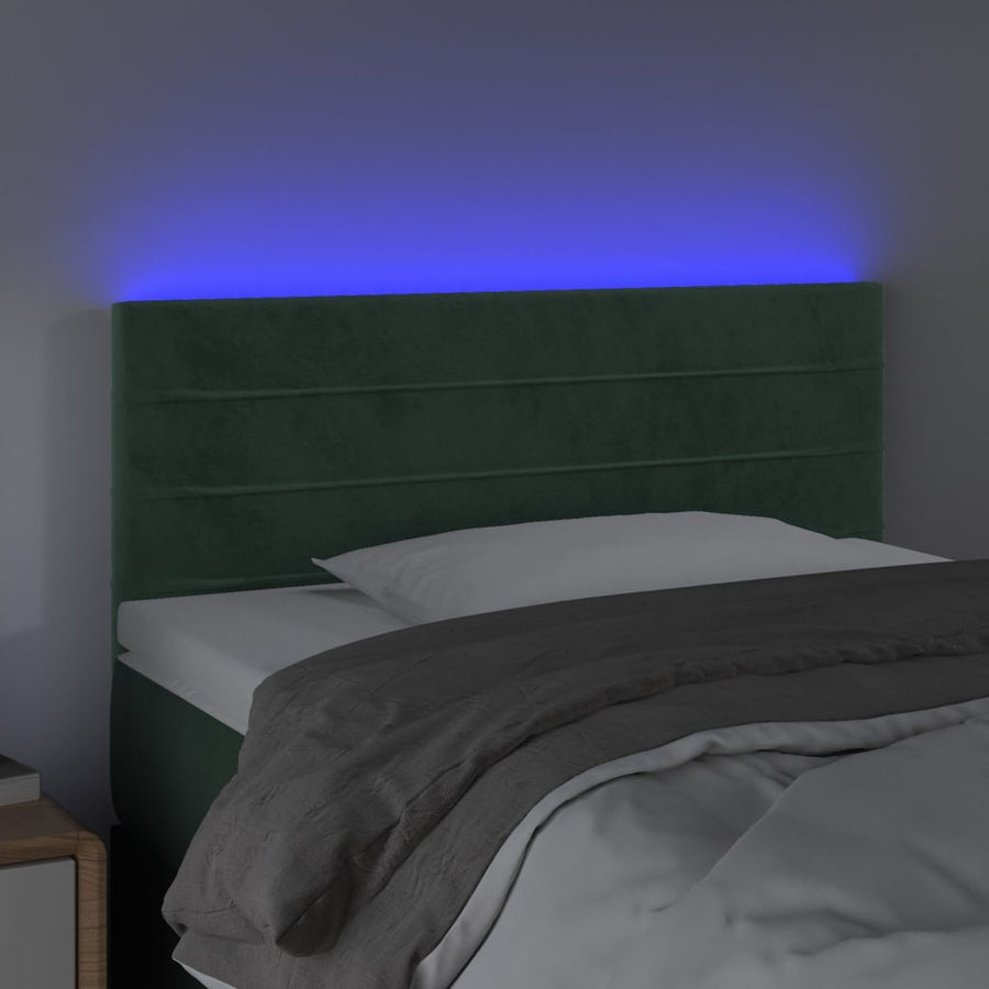 Hoofdbord Led 100X5X78/88 Cm Fluweel Donkergroen 100 x 5 x 78/88 cm