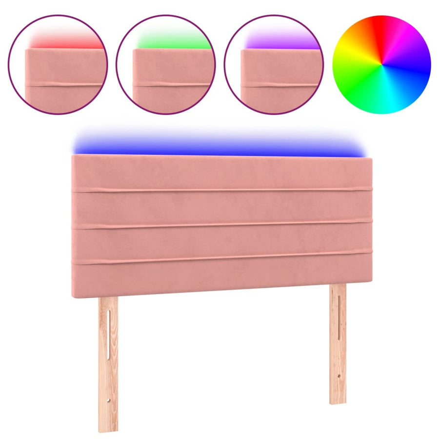 Hoofdbord Led 100X5X78/88 Cm Fluweel Roze 100 x 5 x 78/88 cm