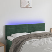 Hoofdbord 144x5x78/88 cm fluweel donkergroen LED