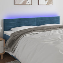 Hoofdbord Led Fluweel 180 x 5 x 78/88 cm Donkerblauw