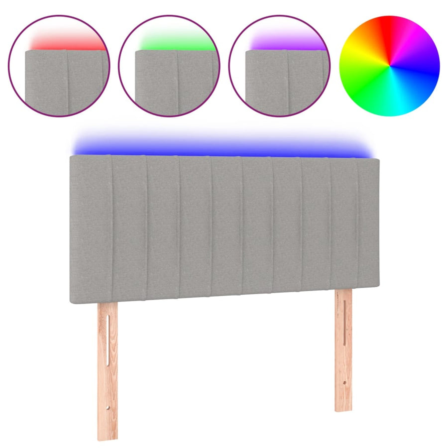 Hoofdbord Led Stof 80 x 5 x 78/88 cm Lichtgrijs