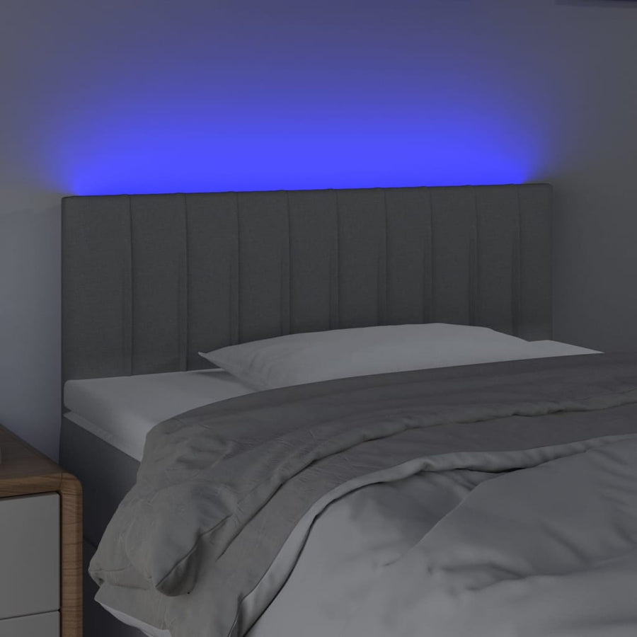 Hoofdbord Led Stof 80 x 5 x 78/88 cm Lichtgrijs