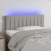 Hoofdbord LED 80x5x78/88 cm lichtgrijs stof