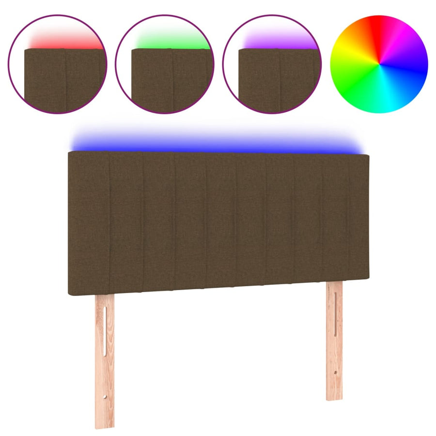 Hoofdbord Led Stof 80 x 5 x 78/88 cm Donkerbruin