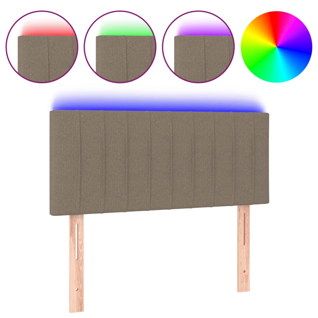 Hoofdbord Led Stof 80 x 5 x 78/88 cm Taupe