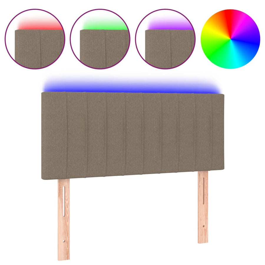 Hoofdbord Led Stof 90 x 5 x 78/88 cm Taupe