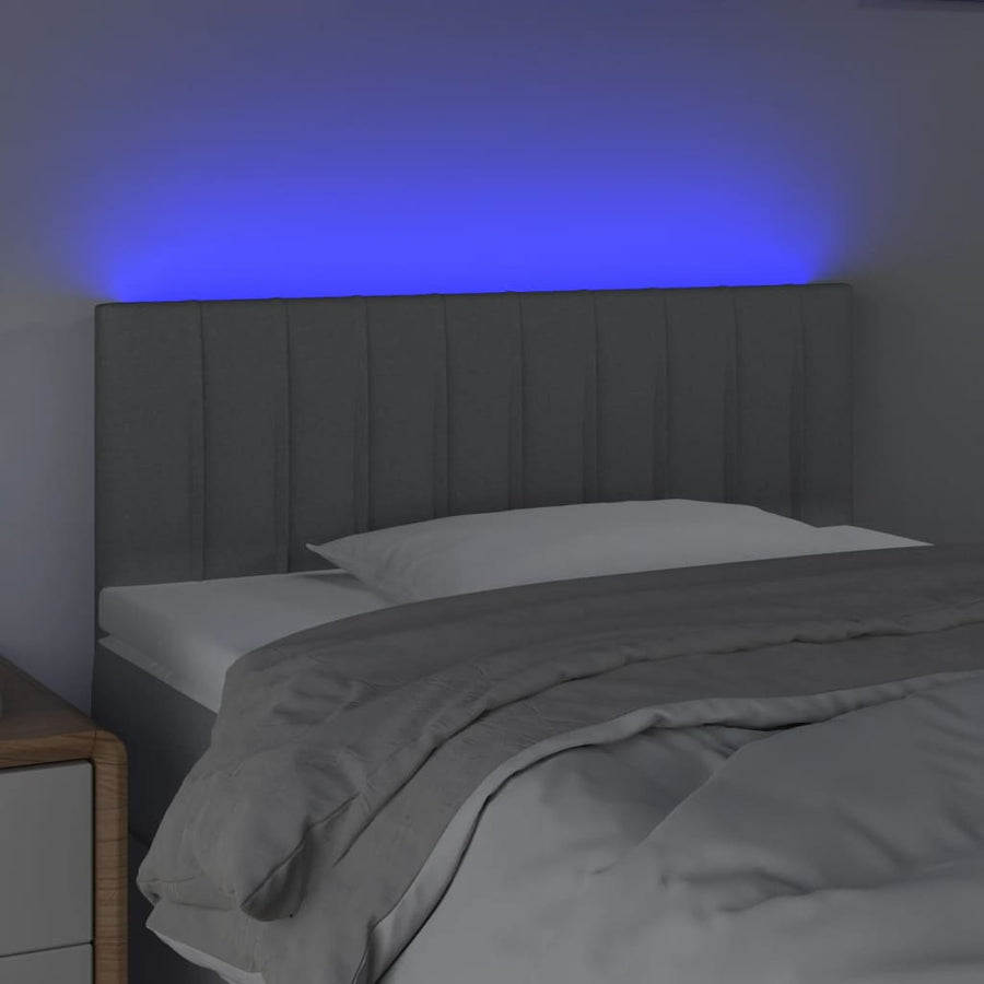 Hoofdbord Led Stof 100 x 5 x 78/88 cm Lichtgrijs